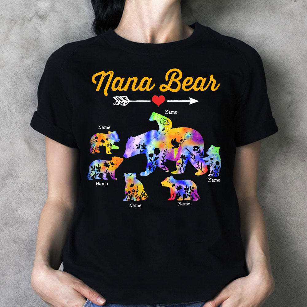 Personalized Nana Bear With Her Cute Bears Shirt For Grandma