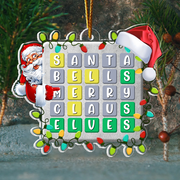 Wordle Ornament, Wordle 2D Christmas Gift, Funny Wordle Lover Gift 2025, Wordle Puzzle Board Ornament, Wordle Gift For Mom Dad Grandpa Grandma