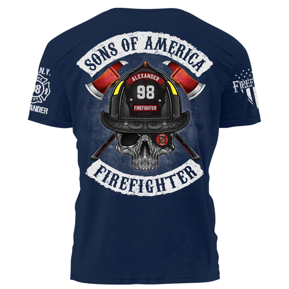 Personalized Firefighter Shirt Sons Of America Firefighter Shirt Gift For Firefighter K1702