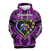 Personalized Grandma Bear Heart 3D Shirt Grandma With Grandkids Name Bear 3D All Over Print Shirt Hoodie Zip Hoodie