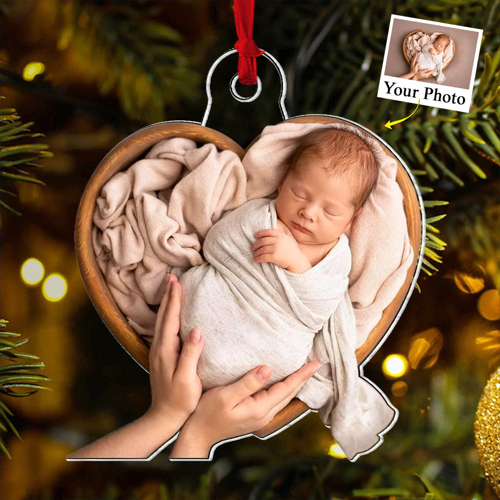 Custom Photo Newborn Baby Acrylic Ornament Gift For Family