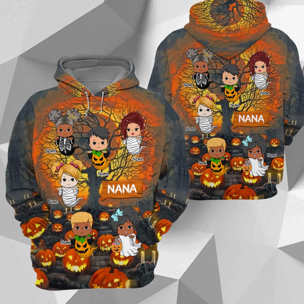 Little Ghouls Just Wanna Have Fun Halloween Grandma Personalized All Over Print 3D Shirts