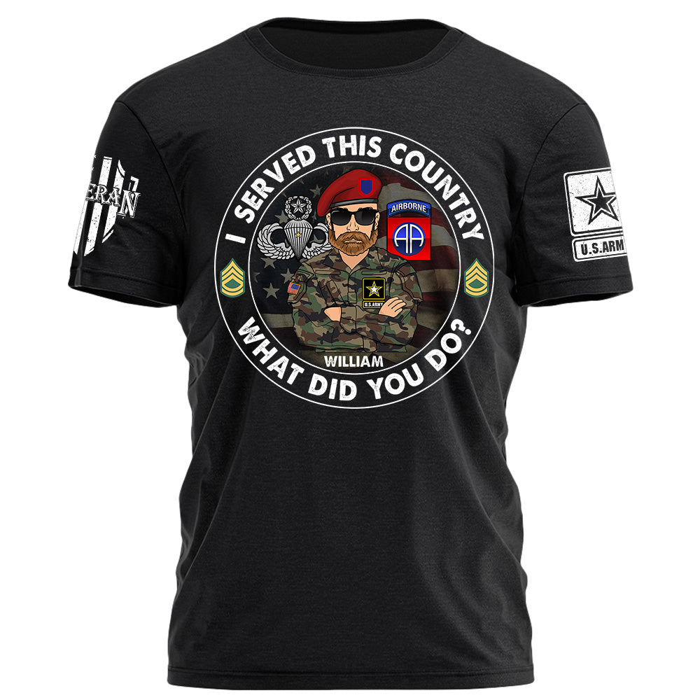 I Served This Country What Did You Do Personalized Shirt For Veteran H2511