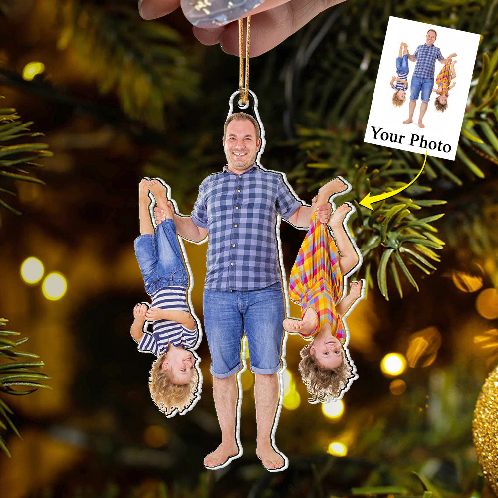 Best Dad Ever Custom Photo Acrylic Ornament Gift For Dad