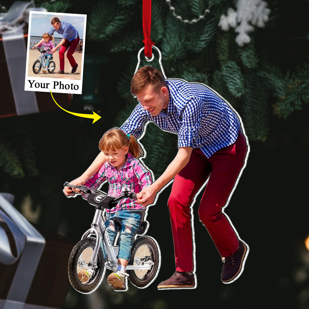 Best Dad Ever Custom Photo Acrylic Ornament Gift For Dad