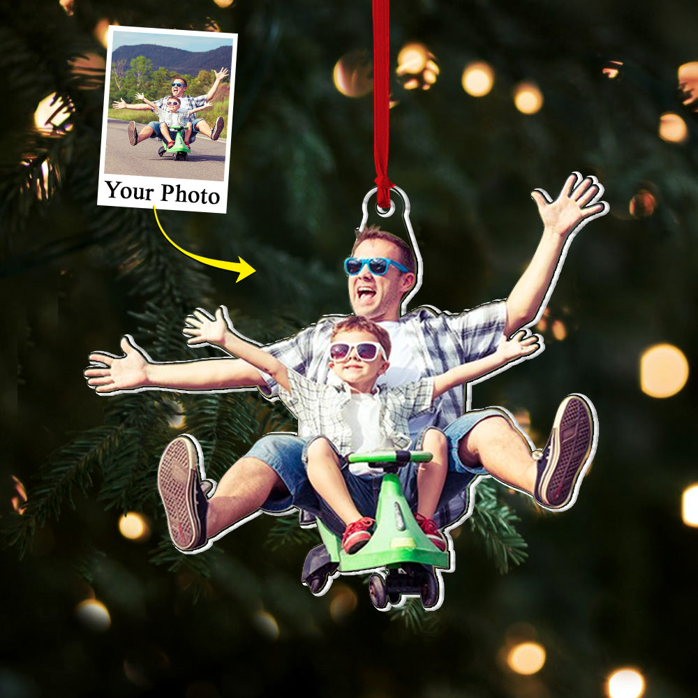 Best Dad Ever Custom Photo Acrylic Ornament Gift For Dad
