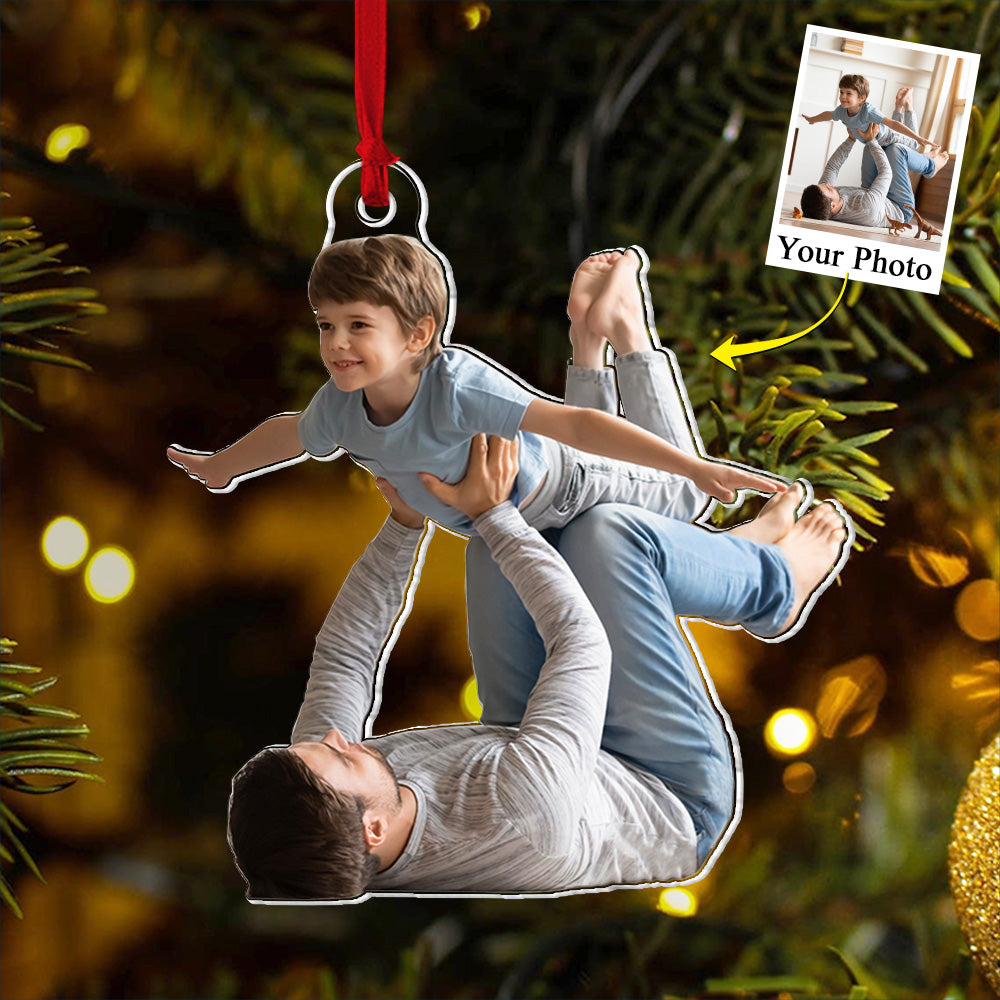Best Dad Ever Custom Photo Acrylic Ornament Gift For Dad