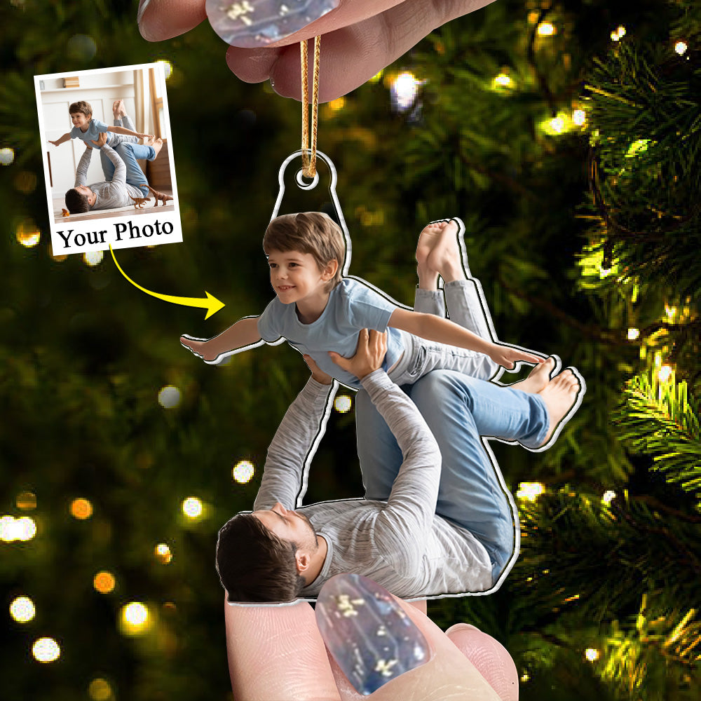 Best Dad Ever Custom Photo Acrylic Ornament Gift For Dad