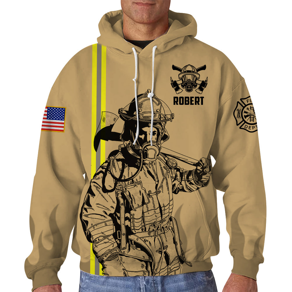 Personalized Firefighter Shirts Custom Name Number & Logo Gifts For Fireman Retired Firefighter All Over Print Shirt K1702