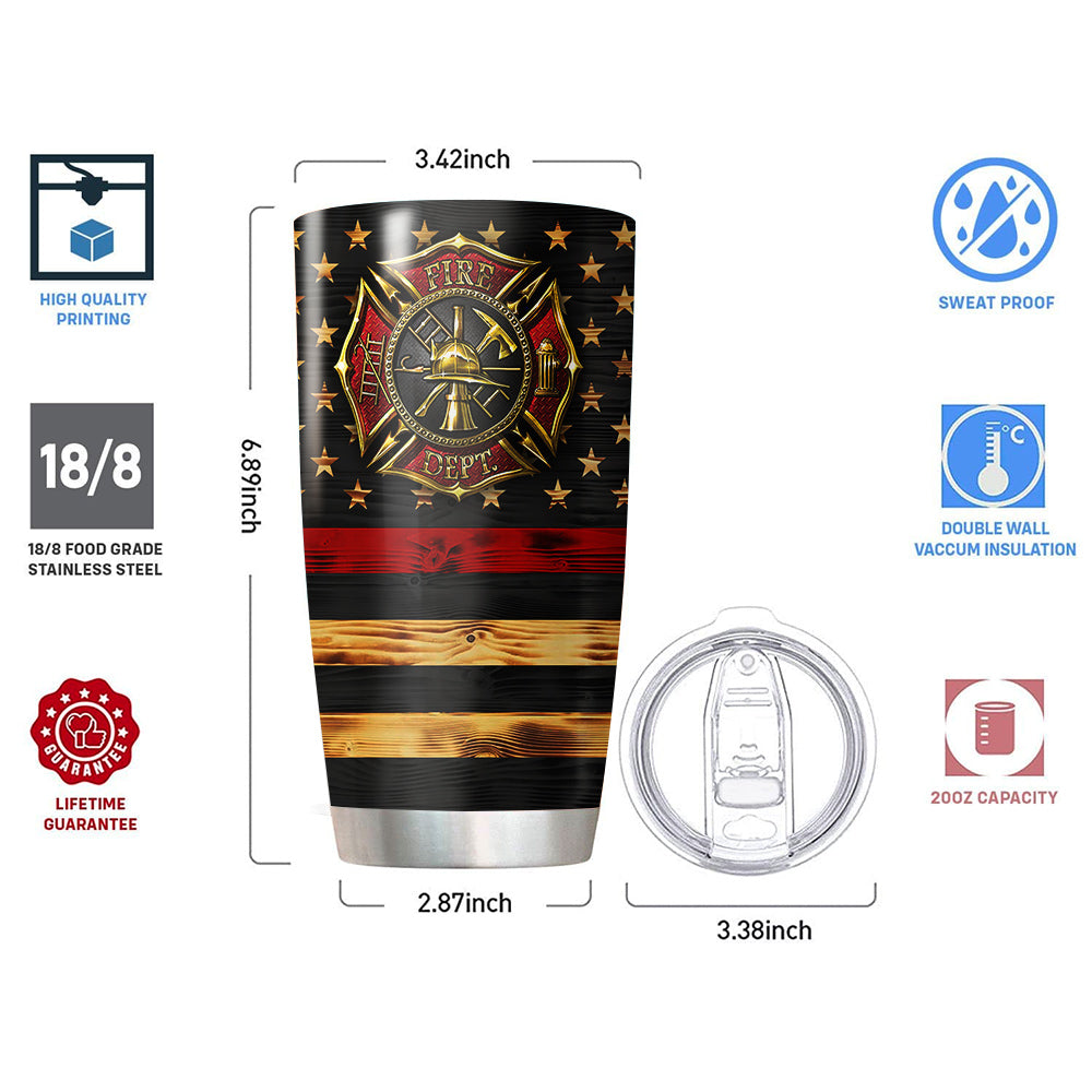 Custom Logo Clothes And Helmet Firefighter Tumbler K1702