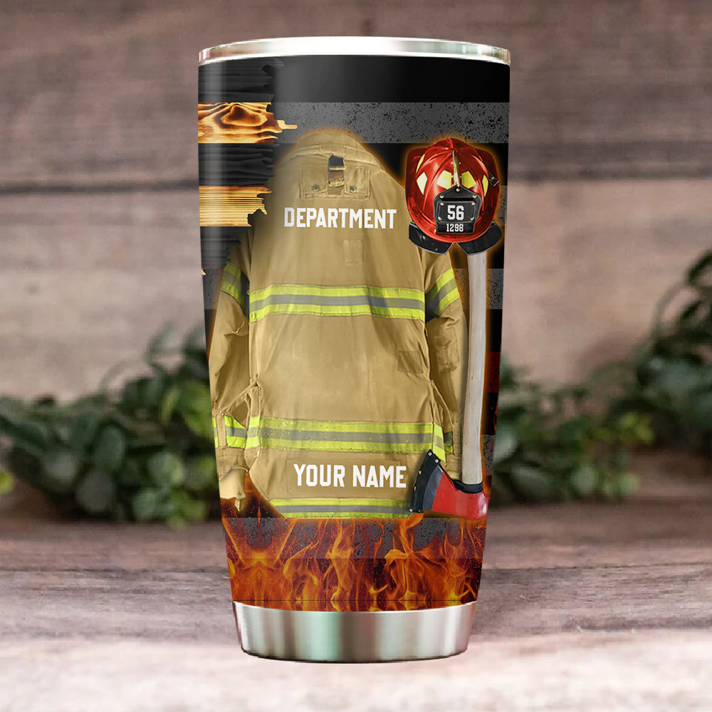 Custom Logo Clothes And Helmet Firefighter Tumbler K1702