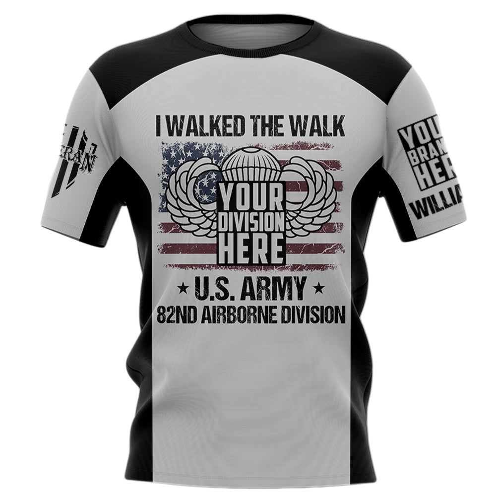 I Walked The Walk US Veteran Custom Badges Division All Over Print Shirt For Veteran Grunt Style Shirt H2511