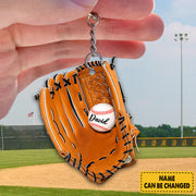 Personalzied Baseball Glove Keychain, Baseball Keychain Combo Pack 2 Sided K1702