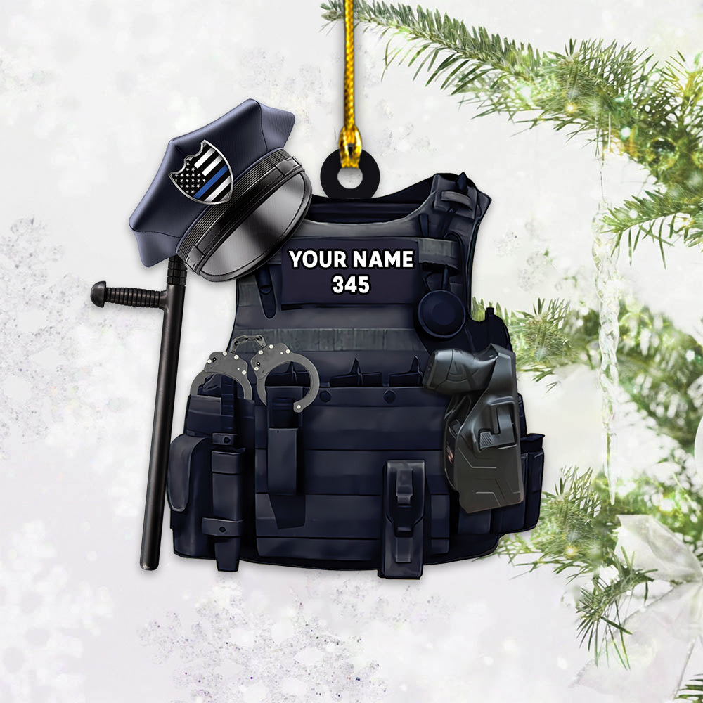 Police Bulletproof Personalized Ornament Perfect Gifts For Police Policeman