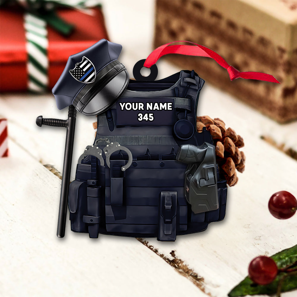 Police Bulletproof Personalized Ornament Perfect Gifts For Police Policeman