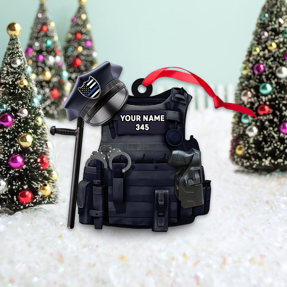 Police Bulletproof Personalized Ornament Perfect Gifts For Police Policeman