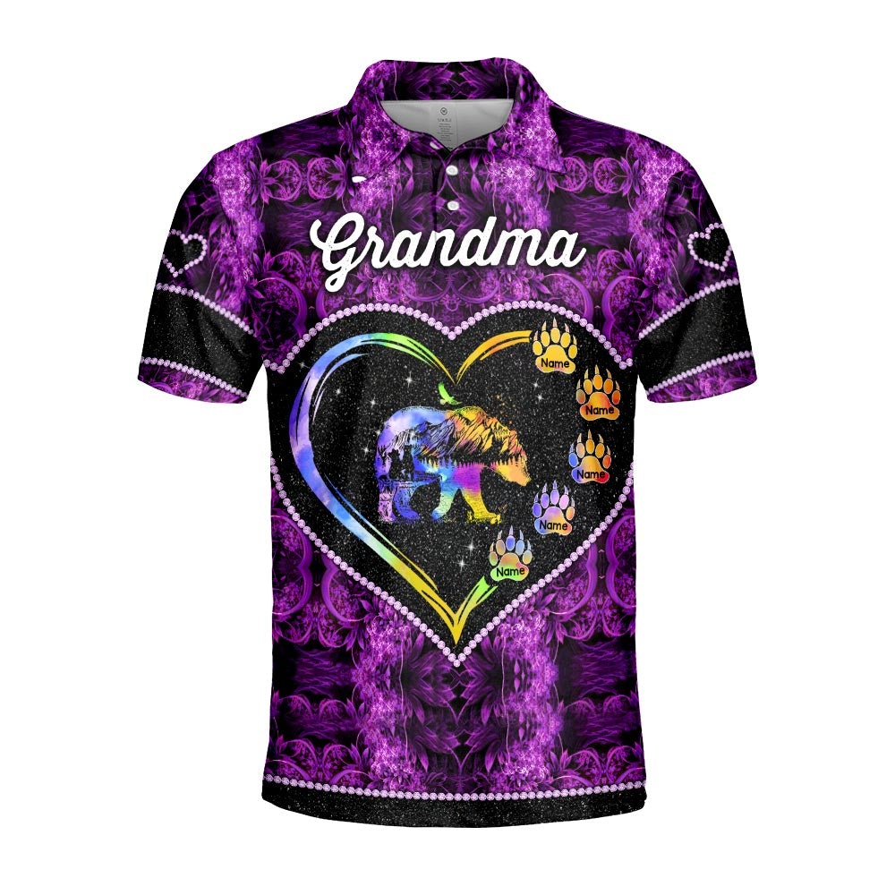 Personalized Grandma Bear Heart 3D Shirt Grandma With Grandkids Name Bear 3D All Over Print Shirt Hoodie Zip Hoodie
