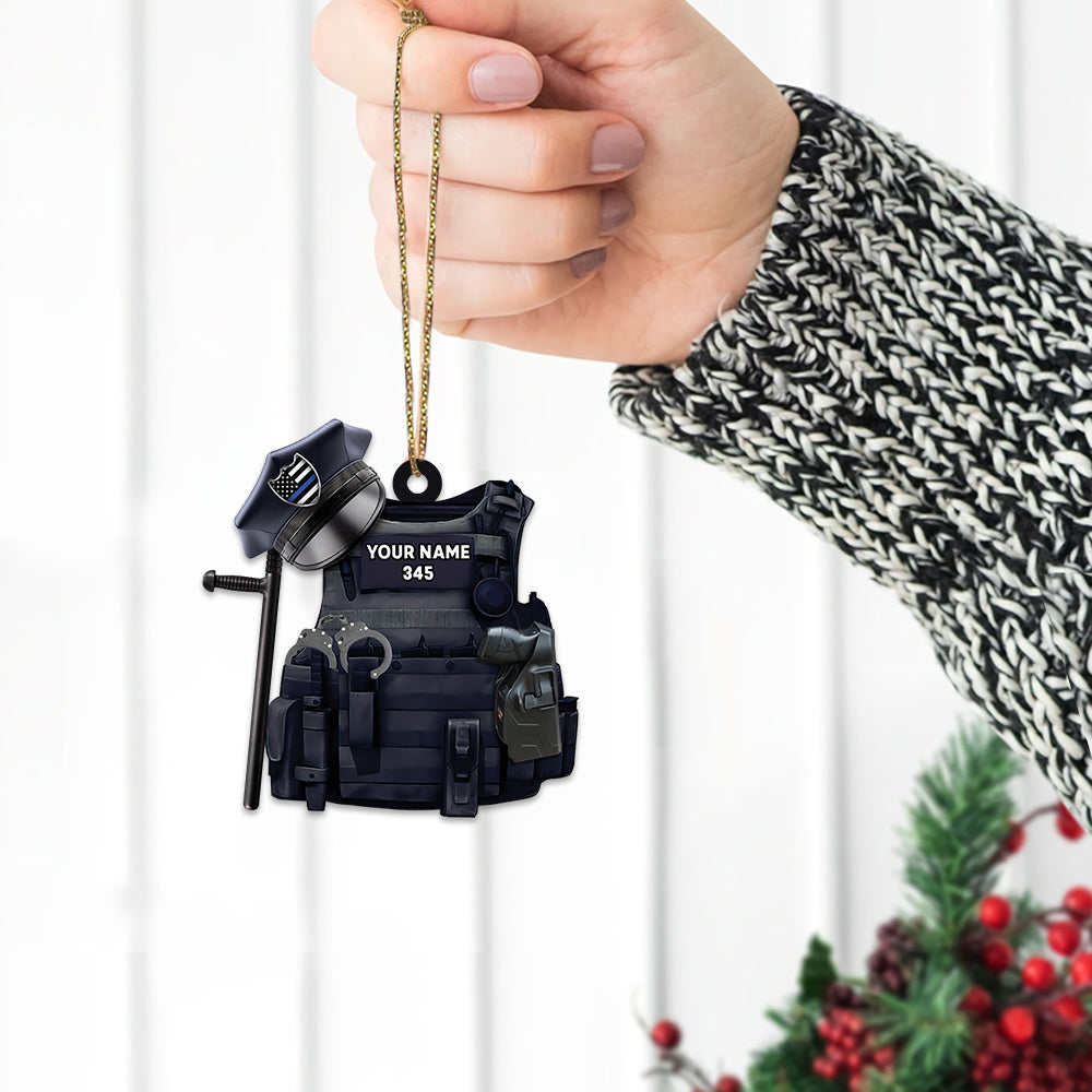 Police Bulletproof Personalized Ornament Perfect Gifts For Police Policeman