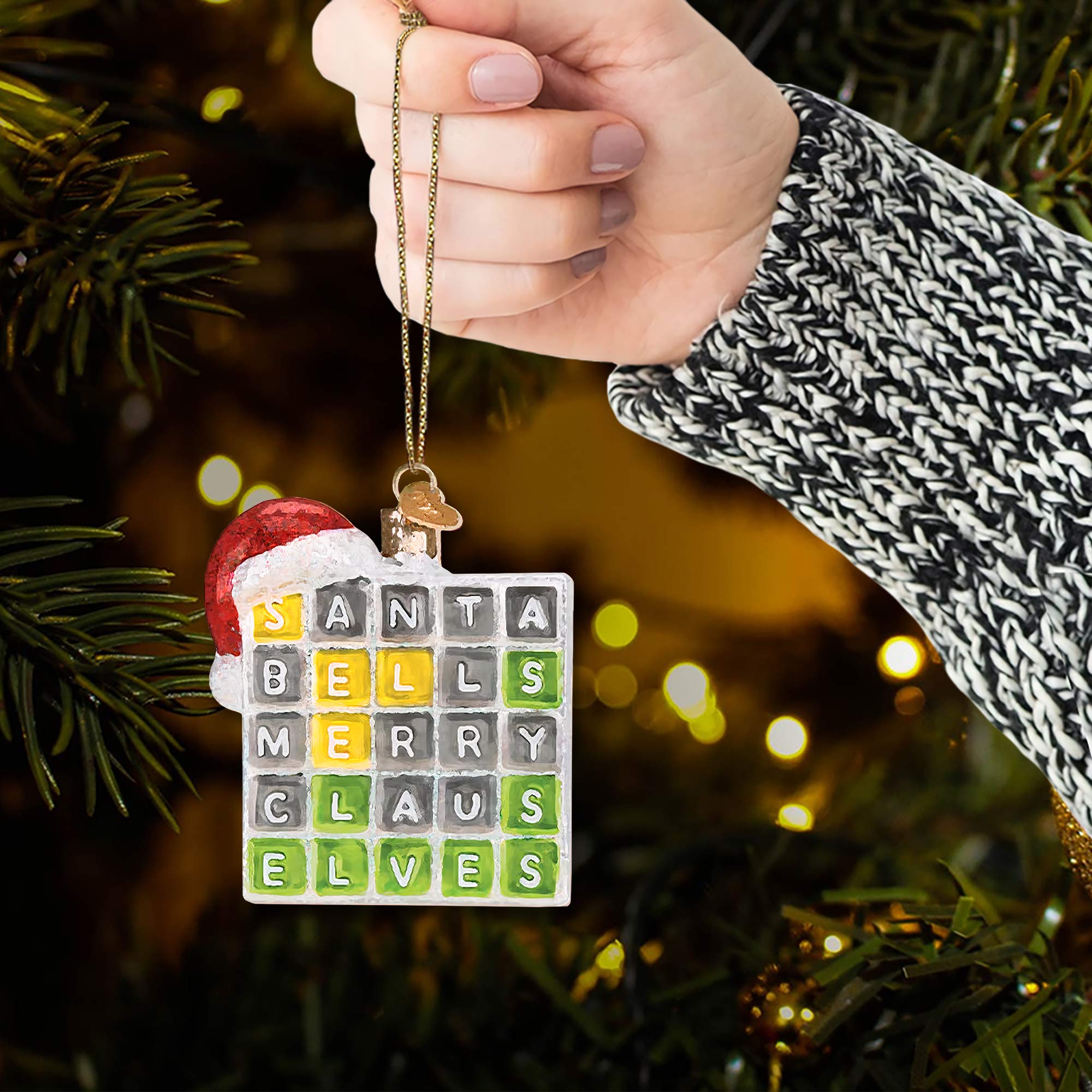 Wordle Ornament, Wordle 2D Christmas Gift, Funny Wordle Lover Gift 2025, Wordle Puzzle Board Ornament, Wordle Gift For Mom Dad