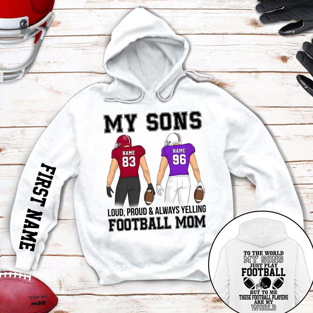 Personalized Shirt To The World My Sons Just Play Football Loud Proud Yelling Football Mom Dad All Over Print Shirt For Mom Dad Grandma H2511