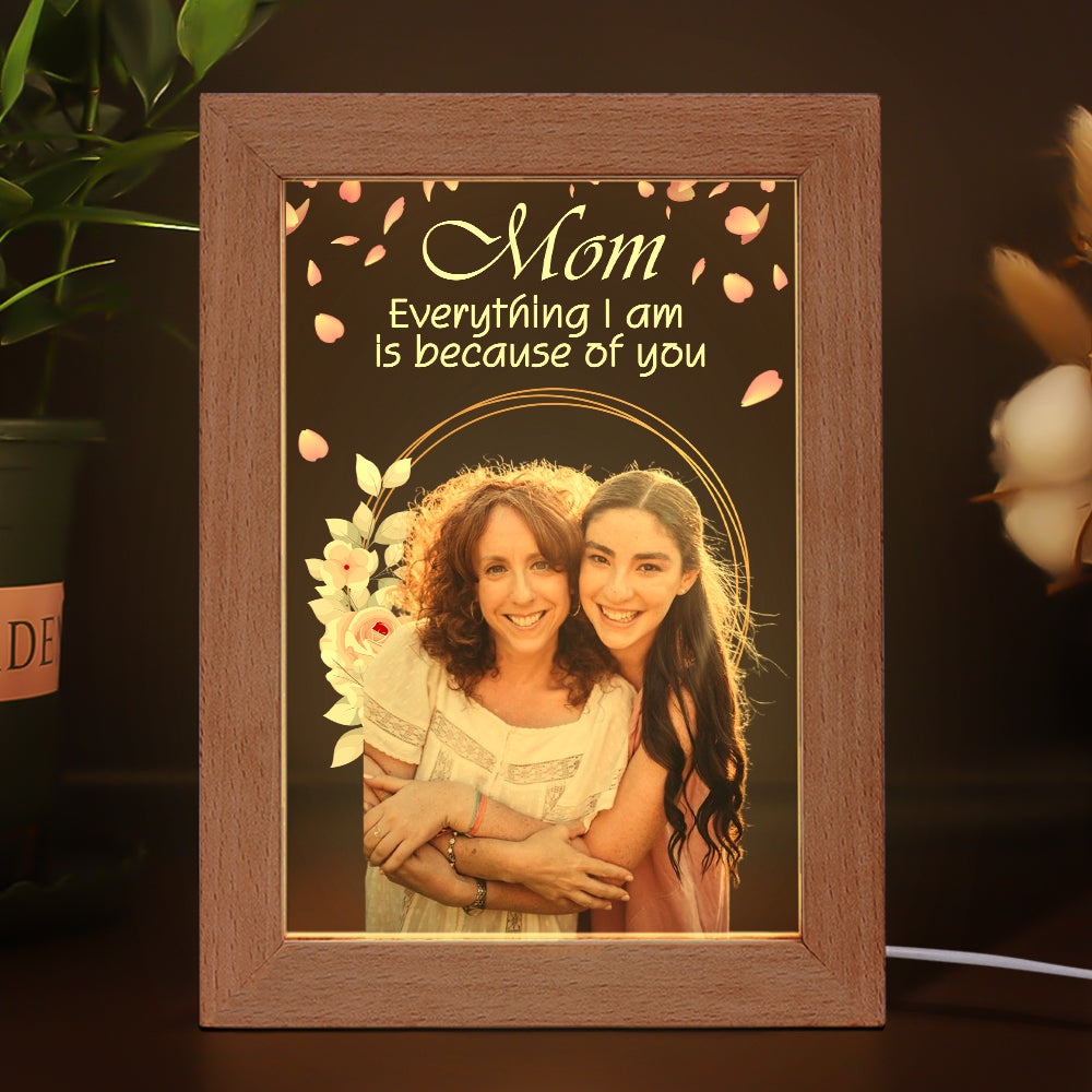 Custom Photo Mother And Daughter - Custom Photo Frame Lamp - Personalized Gift For Mom
