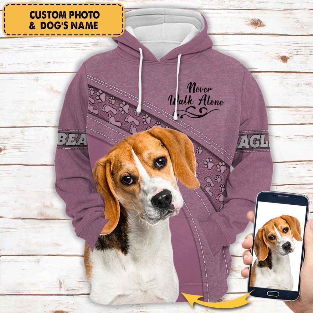 Personalized Beagle Never Walk Alone All Over Print Shirt