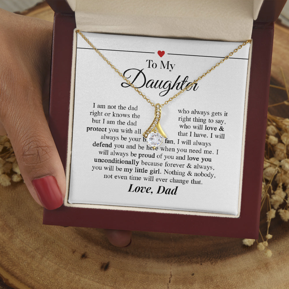 Personalized Alluring Beauty Necklace Gifts For Daughter From Mom Dad With Message Card - I Will Always Be Your Biggest Fan Alluring Beauty Necklace