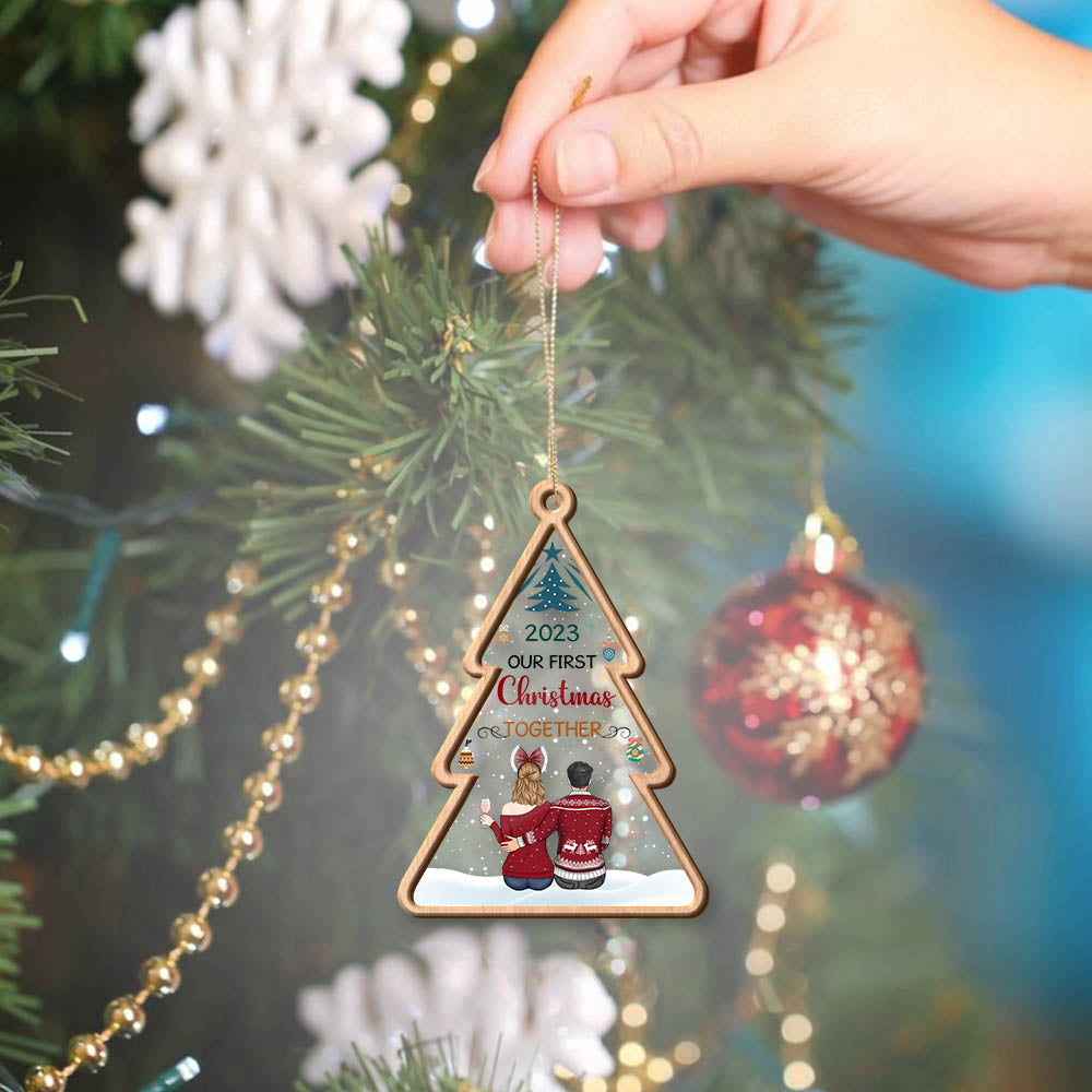 Personalized Our First Christmas Together 2 Layer Wooden And Acrylic Ornament Christmas
