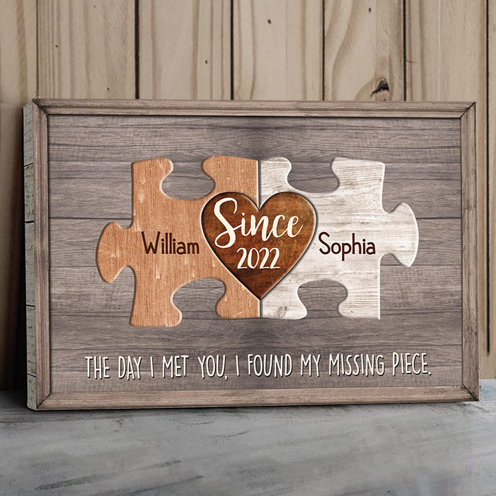 Thank You For Being Such An Important Piece Personalized Canvas Gift For Couple
