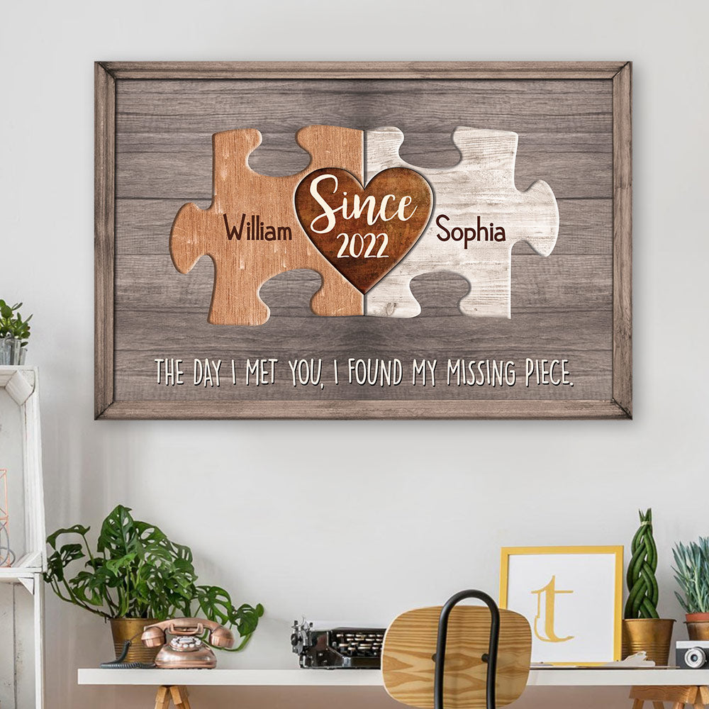 Thank You For Being Such An Important Piece Personalized Canvas Gift For Couple