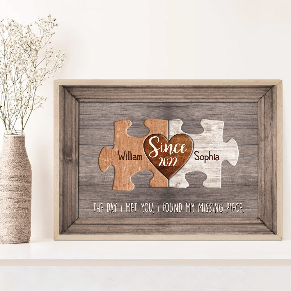 Thank You For Being Such An Important Piece Personalized Canvas Gift For Couple