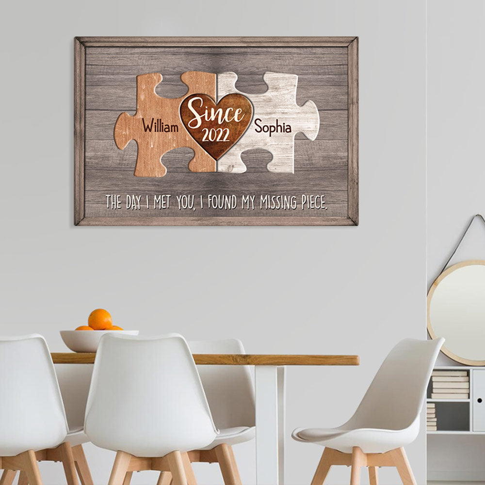 Thank You For Being Such An Important Piece Personalized Canvas Gift For Couple