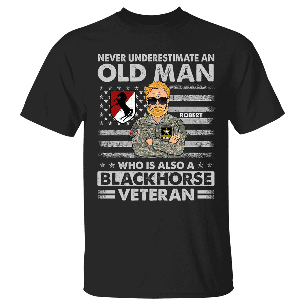 Never Underestimate An Old Man Veteran Shirt Custom Division Gift For Veteran K1702
