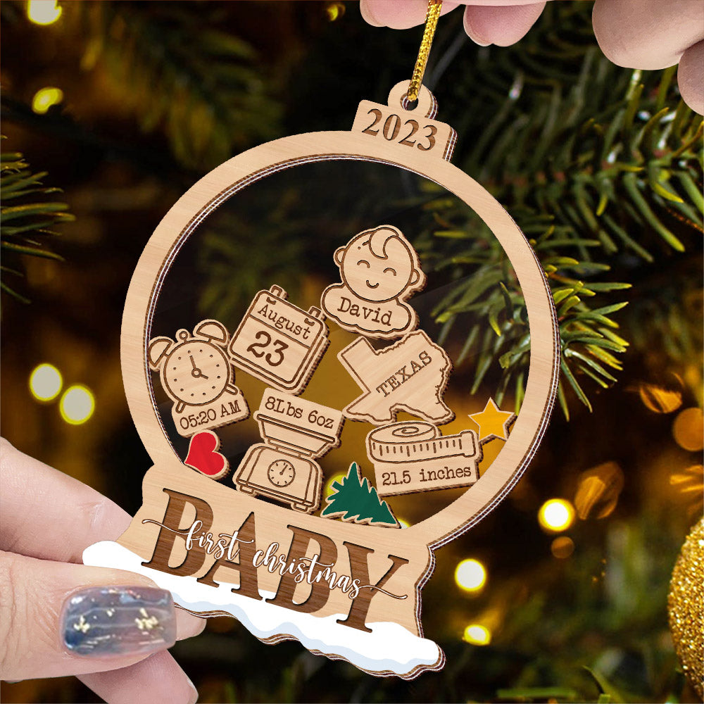 Baby First Christmas - 5 Layered Christmas Shaker Ornament