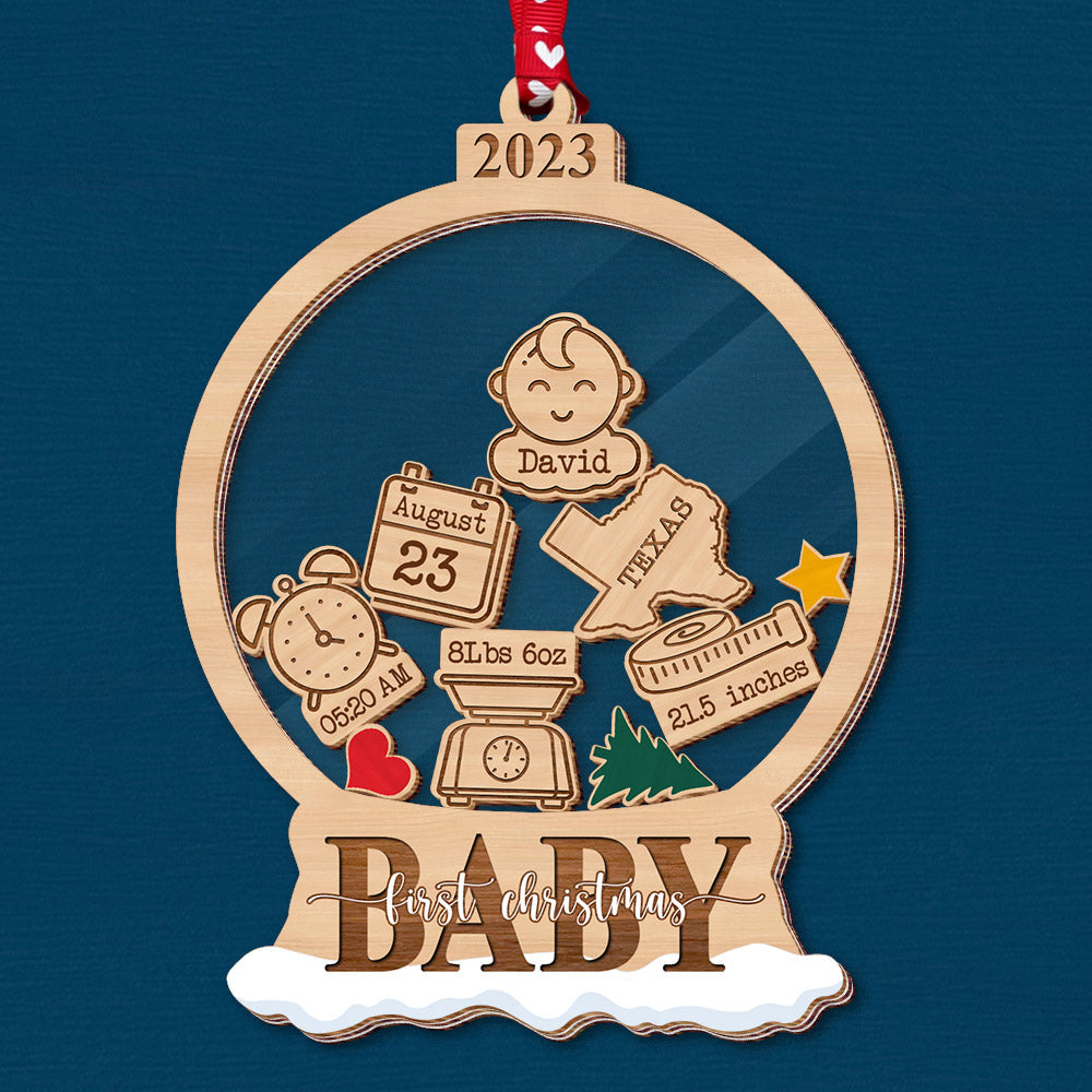 Baby First Christmas - 5 Layered Christmas Shaker Ornament