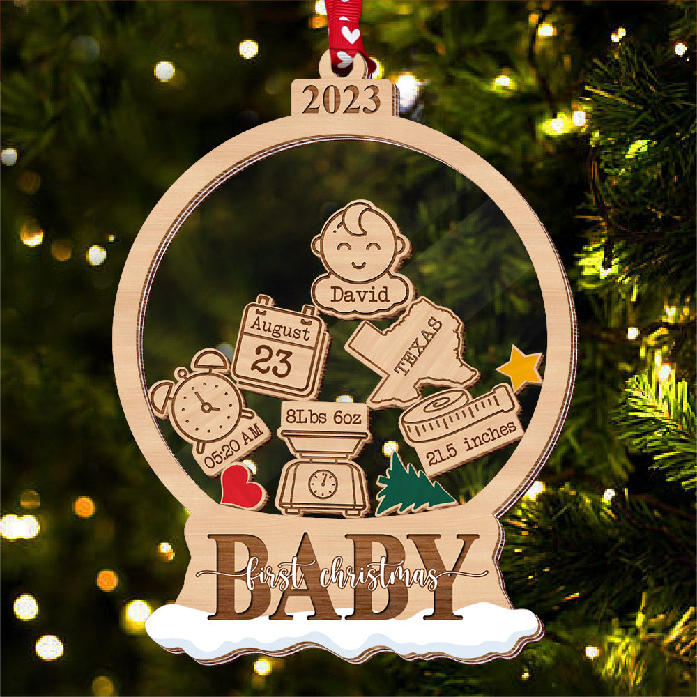Baby First Christmas - 5 Layered Christmas Shaker Ornament