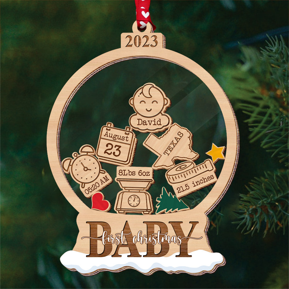 Baby First Christmas - 5 Layered Christmas Shaker Ornament