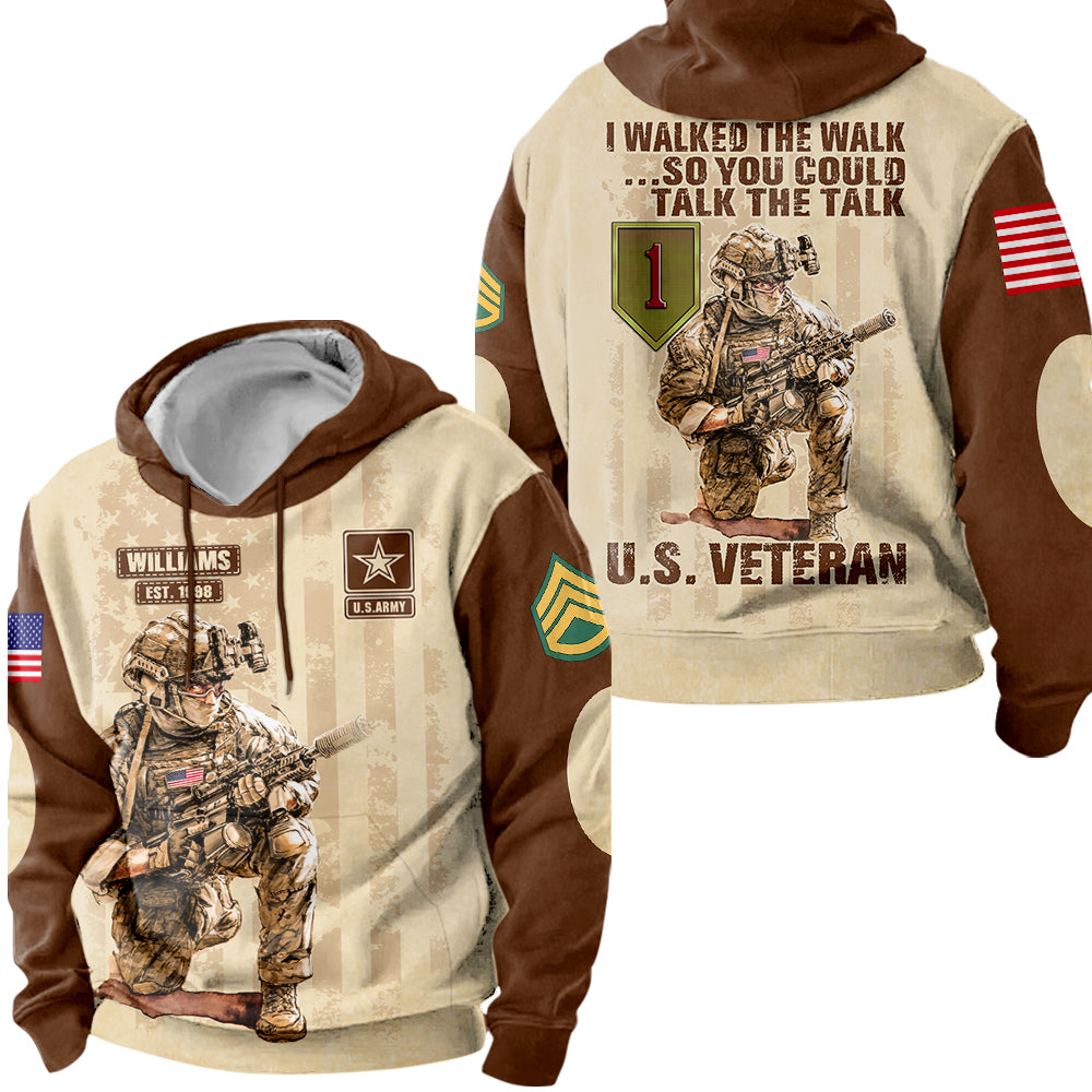 Vintage Shirt I Walked The Walk So You Could Talk The Walk Personalized All Over Print Shirt For Veteran H2511