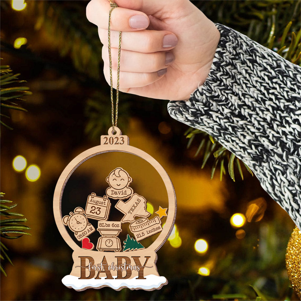 Baby First Christmas - 5 Layered Christmas Shaker Ornament