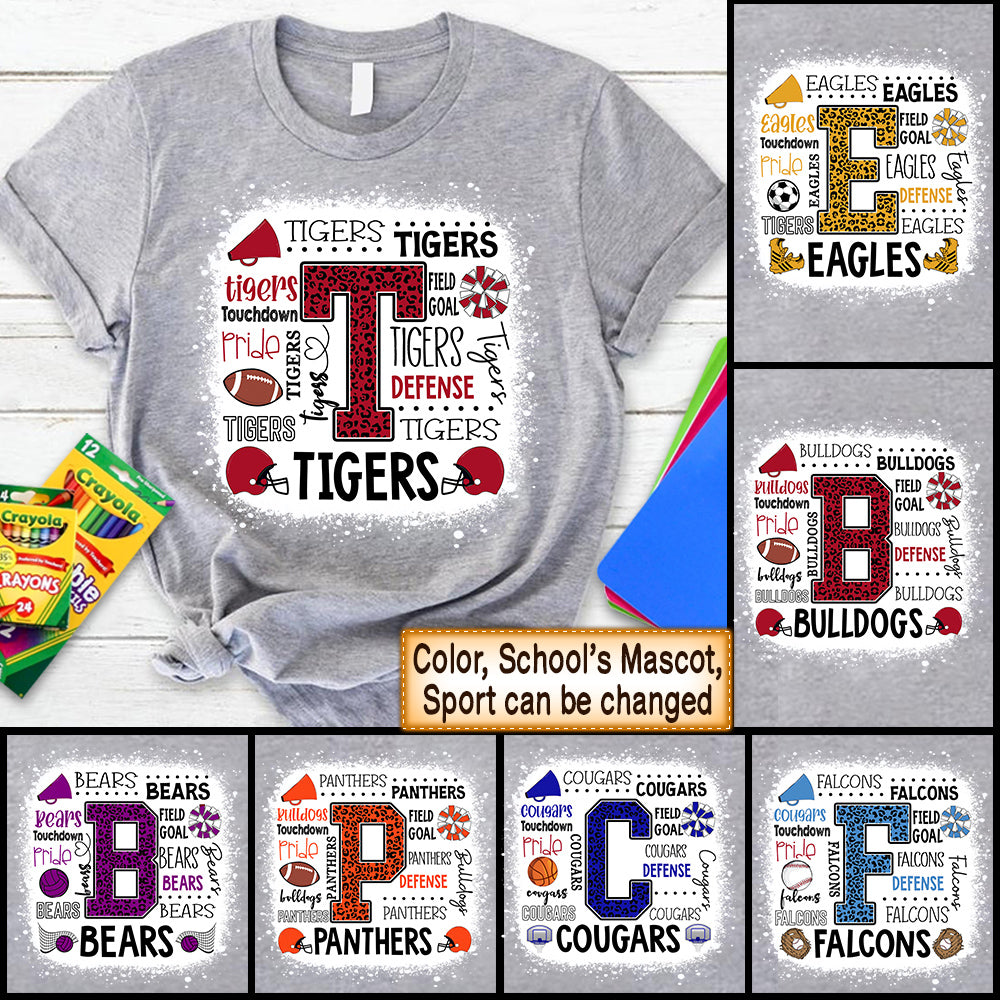 Personalized Shirt Mascot Sport Team Typography Teacher Shirt