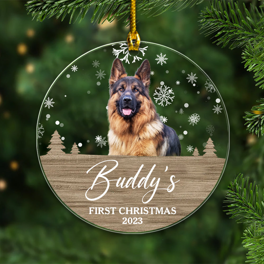 Personalized Dog Ornaments, Gift for Dog Lovers - First Christmas, Custom Photo
