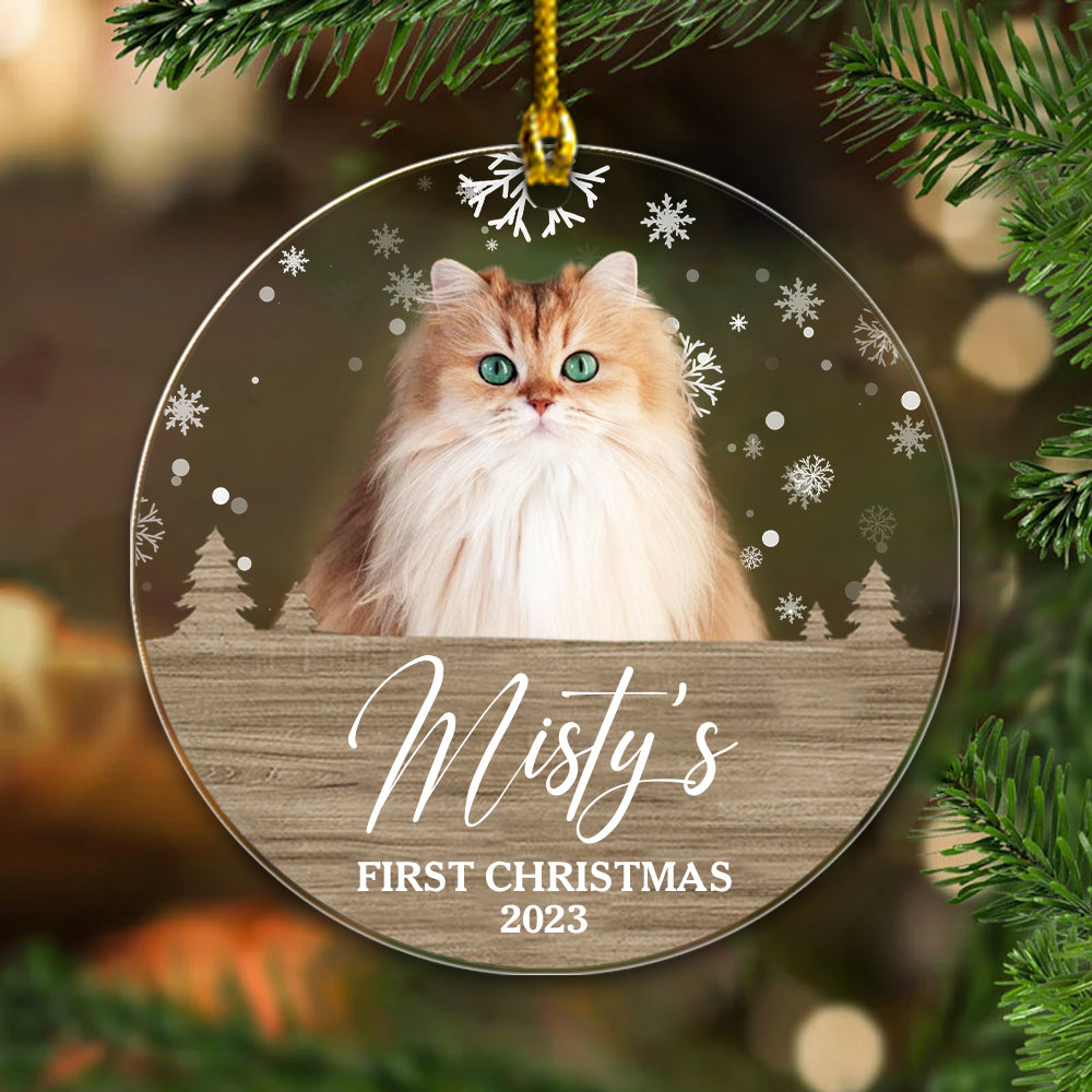 Personalized Dog Ornaments, Gift for Dog Lovers - First Christmas, Custom Photo