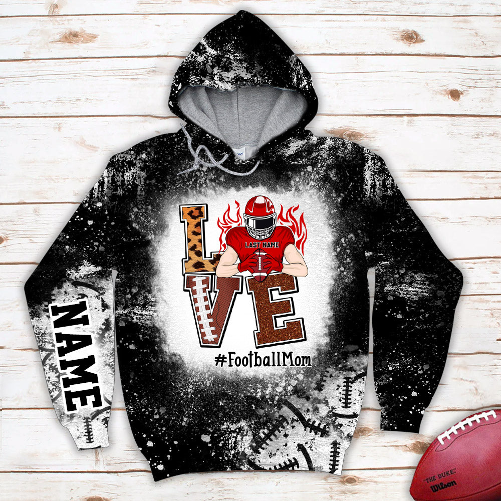 Love Football Bleach All Over Print Shirt Custom Shirt Gift For Football Player Football Lovers H2511