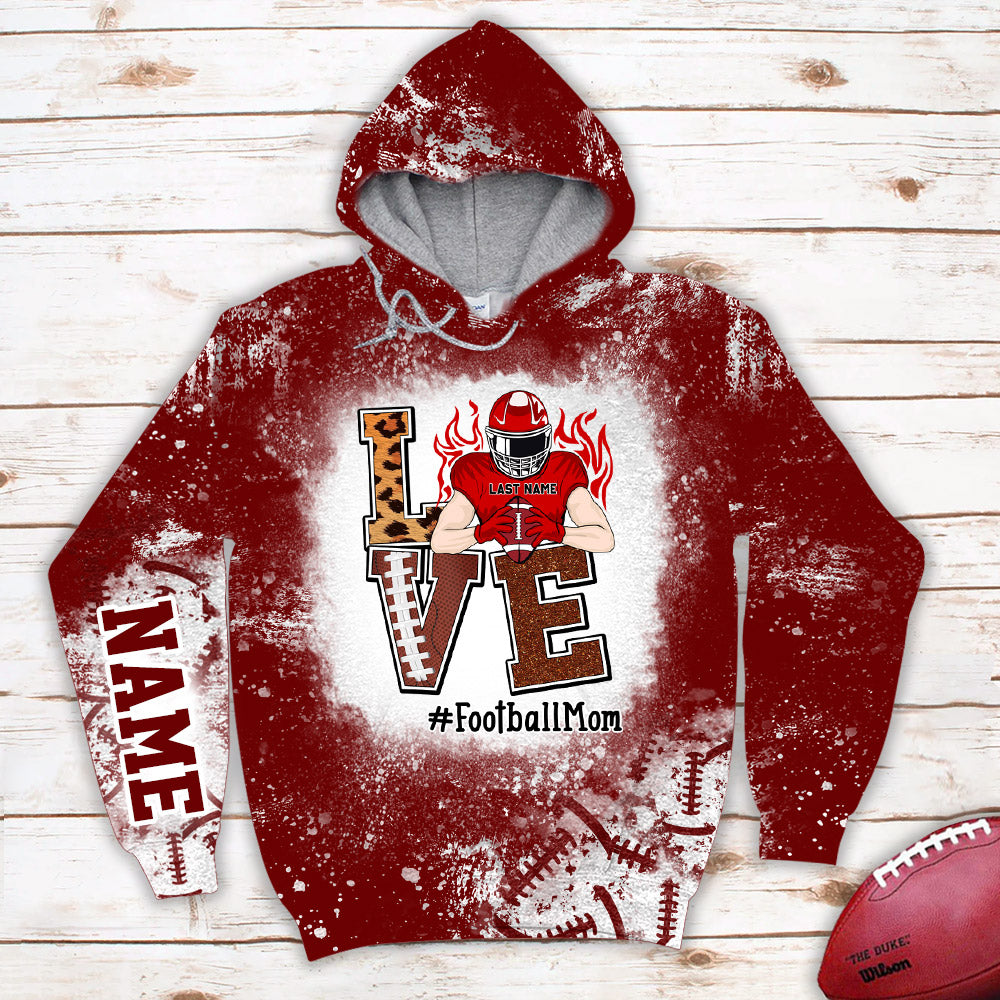 Love Football Bleach All Over Print Shirt Custom Shirt Gift For Football Player Football Lovers H2511