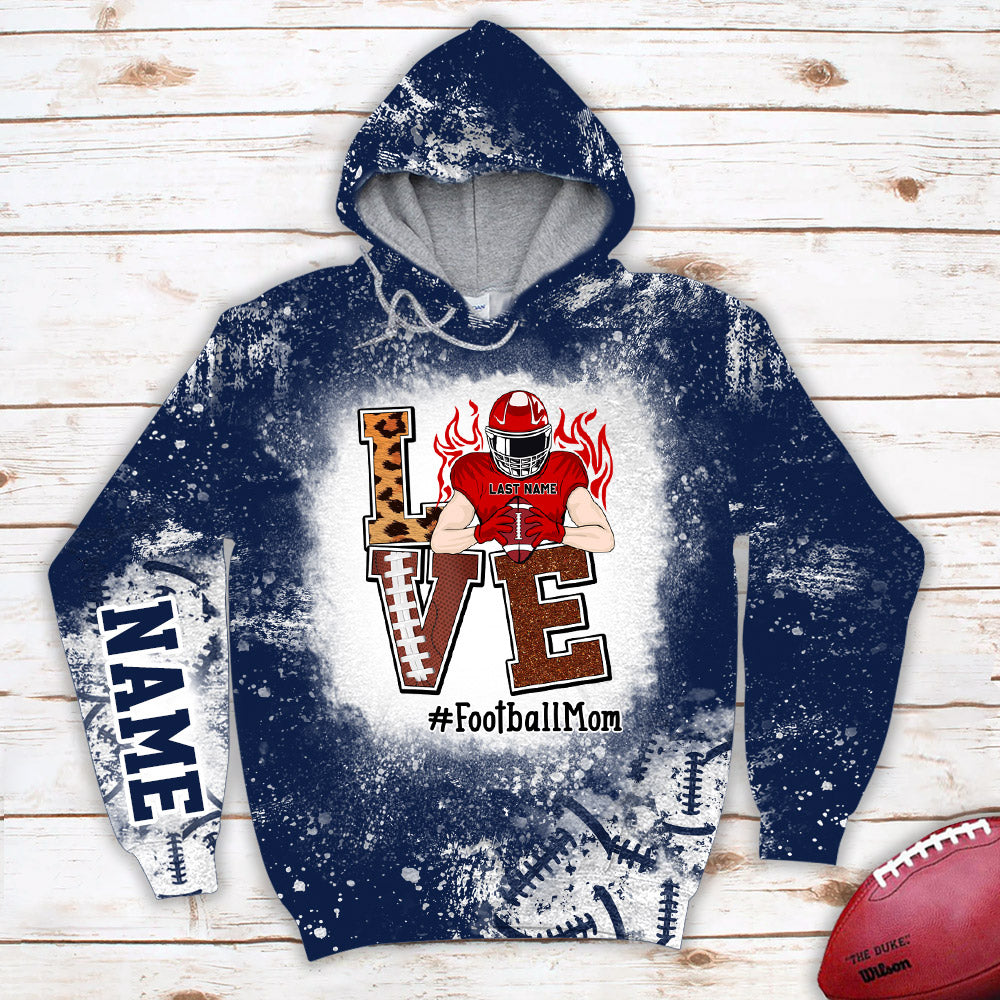 Love Football Bleach All Over Print Shirt Custom Shirt Gift For Football Player Football Lovers H2511