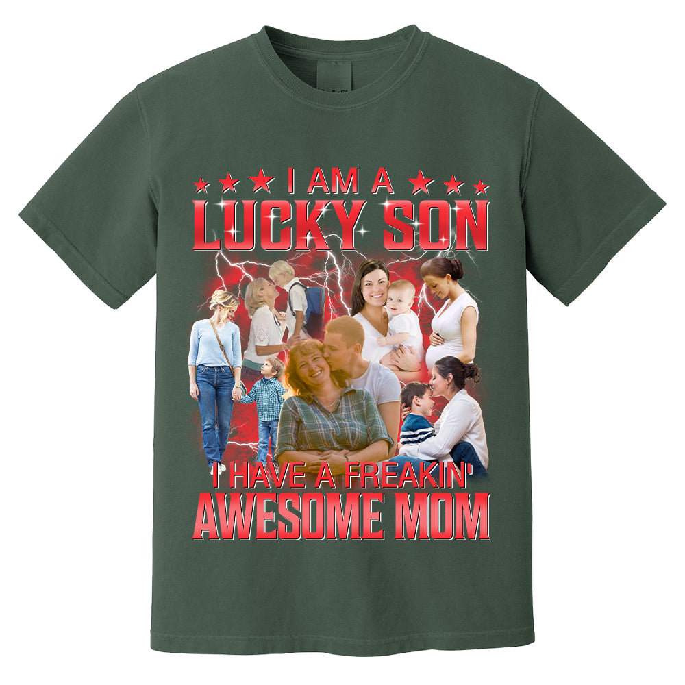 Custom I Am A Lucky Son Bootleg Rap Tee Gift For Son From Mom