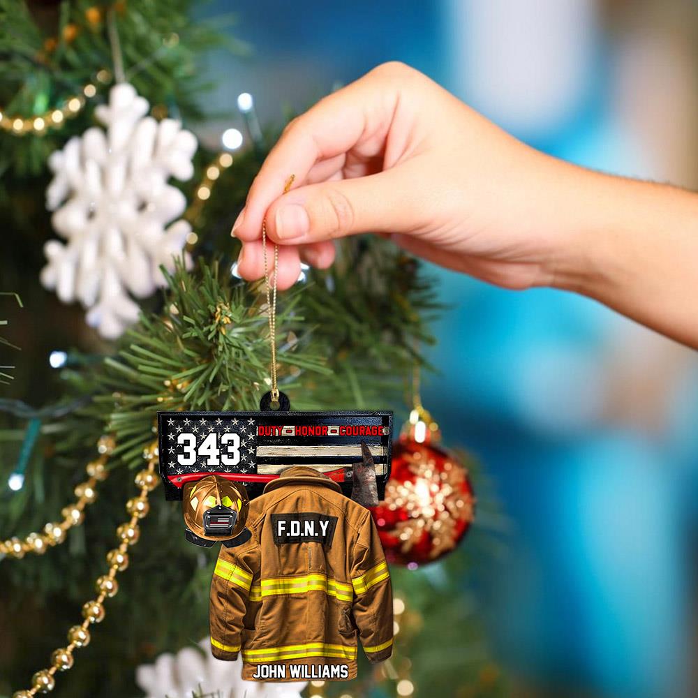 Personalized Firefighter Ornamen Duty Honor Courage Christmas Ornament Gift For Firefighter Fire Department Gifts H2511