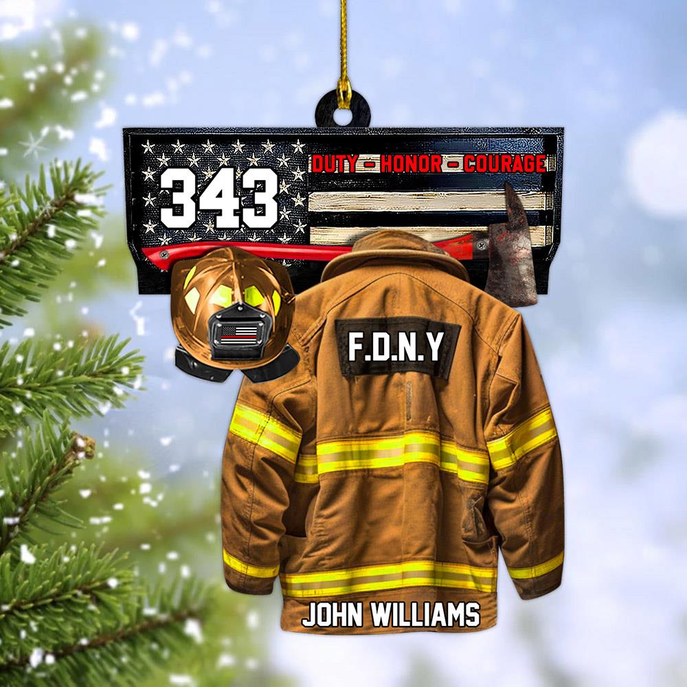 Personalized Firefighter Ornamen Duty Honor Courage Christmas Ornament Gift For Firefighter Fire Department Gifts H2511