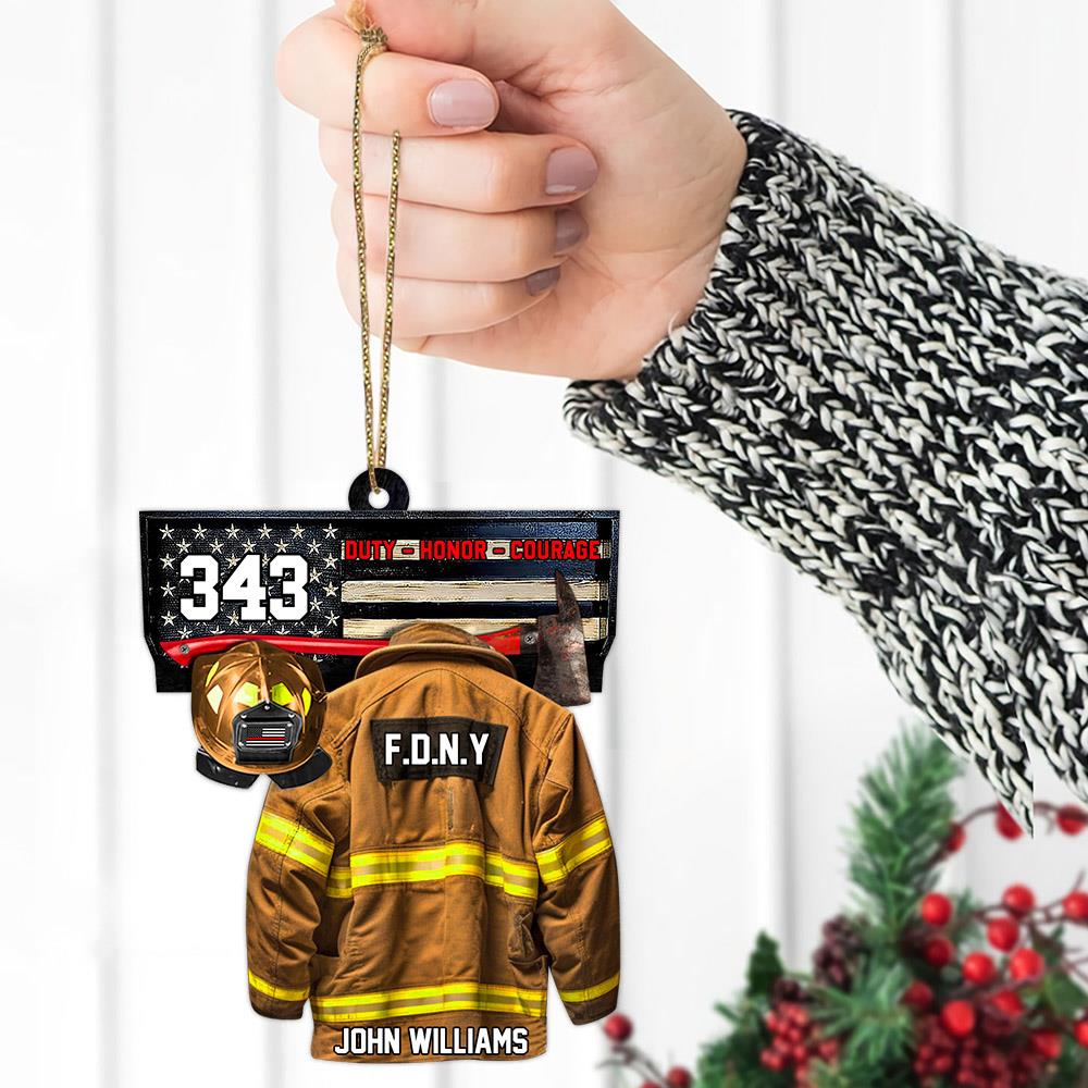 Personalized Firefighter Ornamen Duty Honor Courage Christmas Ornament Gift For Firefighter Fire Department Gifts H2511
