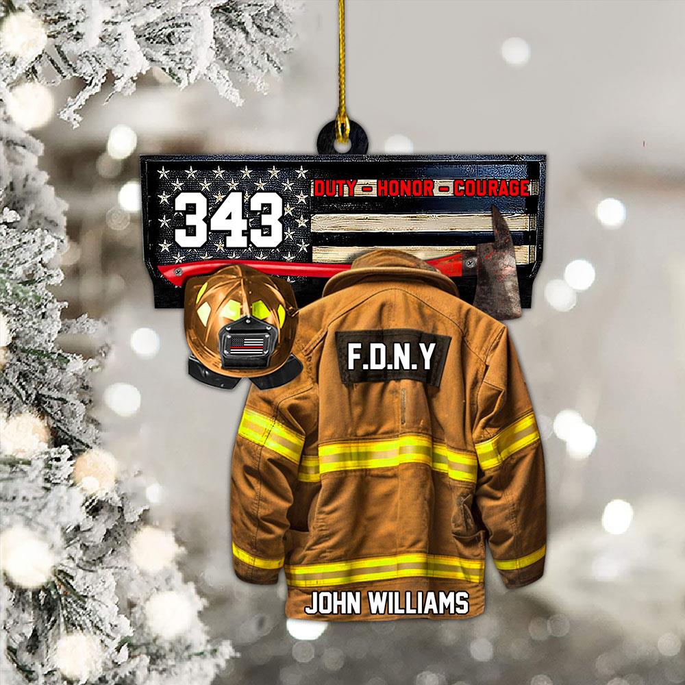 Personalized Firefighter Ornamen Duty Honor Courage Christmas Ornament Gift For Firefighter Fire Department Gifts H2511